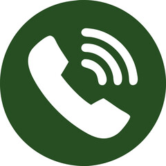 minimalistic phone call icon in a circular shape