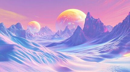 Art Digital Artwork View Holographic Metaverse Dunes