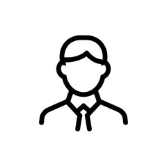 Fototapeta premium Iconic representation of a person in a professional attire suggesting business contact or profile settings in digital interfaces Clean vector illustration