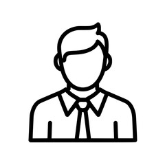 Obraz premium Stylized icon of a person wearing business attire perfect for representing employees professionals or characters in various applications and designs