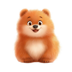 Obraz premium Happy Cartoon Bear: This adorable cartoon bear with a fluffy, cuddly appearance and a cheerful smile, evoking warmth and joy.