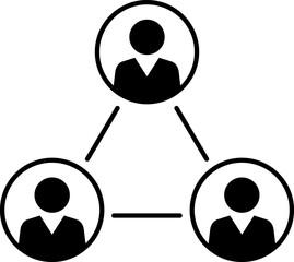 Social network Business network icon. Connected social network icons on white background. Network symbol. People network sign. Business network.