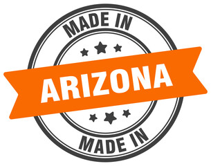 Made in Arizona round sign. Made in Arizona stamp.