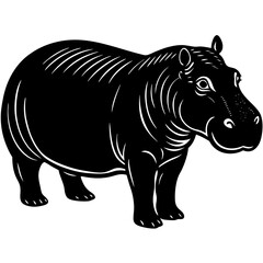 Fototapeta premium vector illustration of a rhinoceros