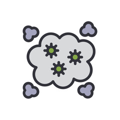 Air pollution colored icons, minimalist vector illustration ,simple transparent graphic element .Isolated on white background