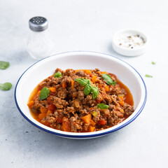 Traditional beef ragout with vegetables
