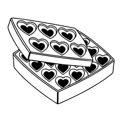Heart Shaped Chocolate Box Vector for Valentine's Day Gift and Sweet Love Designs