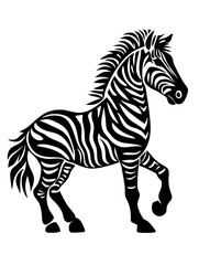 Fototapeta premium Elegant Zebra Silhouette Vector Art for Tattoo and Graphic Design