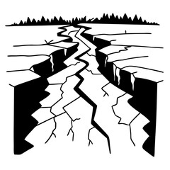 Earthquake Fault Line Vector Illustration for Disaster Education and Awareness