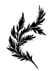 Fototapeta premium Ornamental Leaf Silhouette Vector Design for Tattoo or Print Decoration