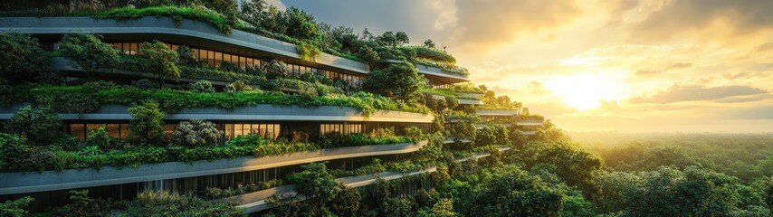 Sustainable architecture blends with nature.