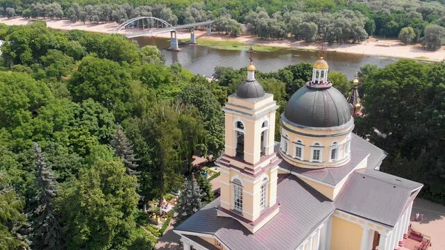 Church of Peter And Paul Cathedral In City Park with the Sozh River in the background