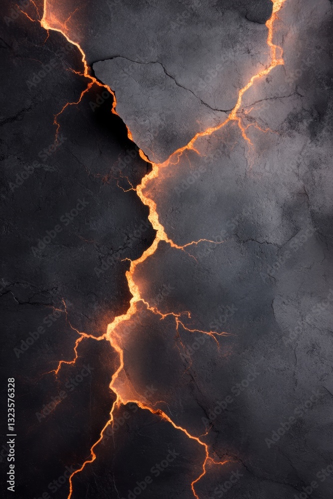 Fototapete Elemental Power Dynamics Luminescent Lightning Fractal Visualizing Climate Crisis and Atmospheric Energy Transformation in High-Resolution Climate Documentation