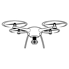 Drone Vector Illustration with Camera Technology for Design and Learning Resources