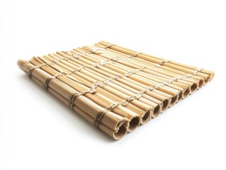 Light Beige Bamboo Placemat Isolated on White