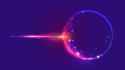 Abstract big data cyberspace circles frame illustration background