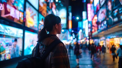 A business running a cross-channel advertising campaign, integrating TV, digital, social media, and out-of-home (OOH) ads.