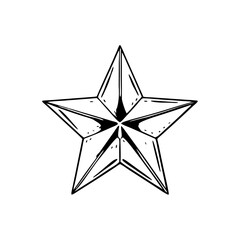 Obraz premium Geometric Black Outline Decorative Star Vector Design for Art and Craft Projects