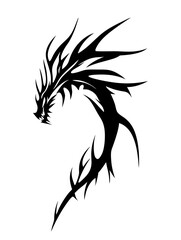 Fierce Tribal Dragon Tattoo Design Vector Art for Creative Expression