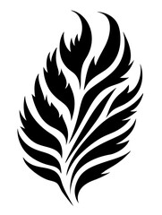 Obraz premium Abstract Leaf Silhouette Vector Decorative Art for Tattoo or Design Projects