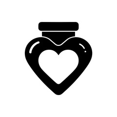 Heart Shaped Jar Vector Love Symbol Minimal Design