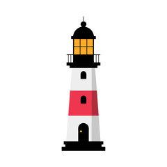 Colorful Lighthouse Vector Illustration for Nautical and Coastal Themes