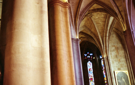 Down view in a church