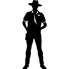 Silhouette Cowboy Outlaw Illustration for Western Themed Designs