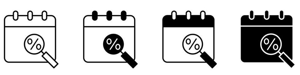 Taxes and accounting line icons vector set. Finance and interest illustration sign collection. Money logo.