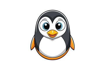 Fototapeta premium A cartoon-style of a charming penguin's head vector art illustration.eps