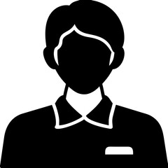 Silhouette of Person with Collar Vector Illustration for Identity Design and Avatars