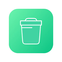 Green Trash Bin Vector for App Interface and Waste Management