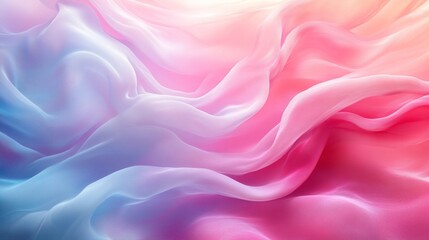 Fototapeta premium A colorful, flowing piece of fabric with a pink and blue hue