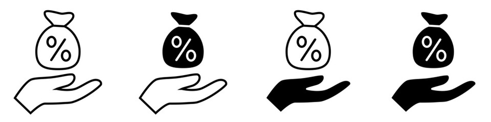 Taxes and accounting line icons vector set. Finance and interest illustration sign collection. Money logo.