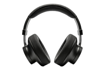 Black Over-Ear Headphones with Transparent Background