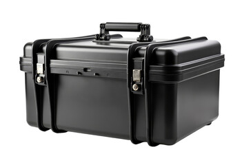 Black Protective Hard Case with Handle and Locks, transparent background