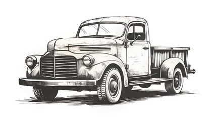 old truck isolated