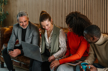 Collaborative business meeting with diverse professionals