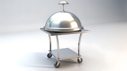 silver tray with a ball  food- servent -in- restaurent