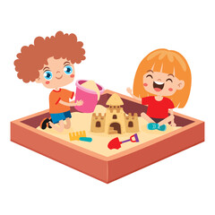 Kids Having Fun At Sandbox