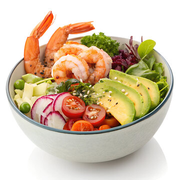 elicious vegetable salad in bowl sesame seeds isolated on white background png