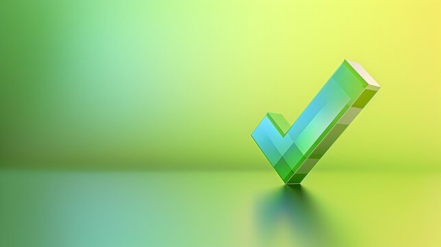 3D Checkmark Icon on a Gradient Background