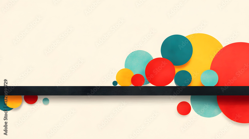 Poster harmonious balance of chaos in minimalist graphic design abstract style digital art