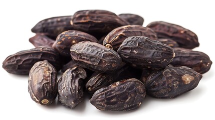 Obraz premium Close-up of a pile of dark, textured spice pods