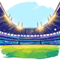 Sports equipment and sports playing images illustrator cartoon doodle