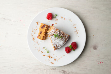 Delicious whole wheat vegan cake with papaya and nuts.