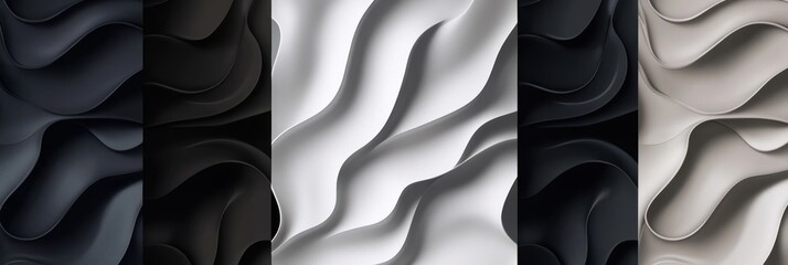 Obraz premium Eye - catching Modern Curvy Waves Illustration: A Colorful Background in Dark Slate Gray, Ash Gray, and Dark Gray