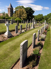 Grave stones at Cromerty Firth, Highlands, Scotland, UK