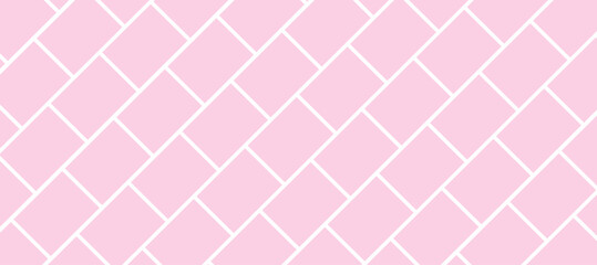 Fototapeta premium Pink vector seamless pattern with diagonal geometric shapes