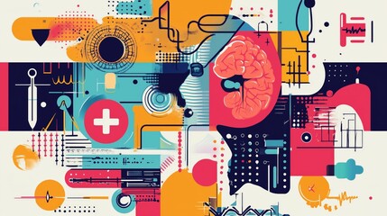 Colorful abstraction of medical imagery, symbolizing healthcare technology